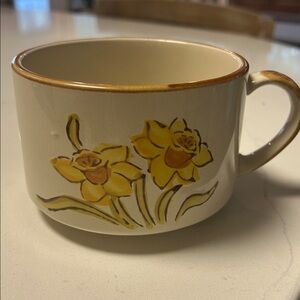 Vintage JMP Casualstone #308 Made in Korea Floral Ceramic Mug